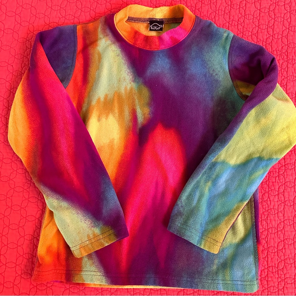 Turtle fur kids size 8/10 Base Layer Top Tie Dye